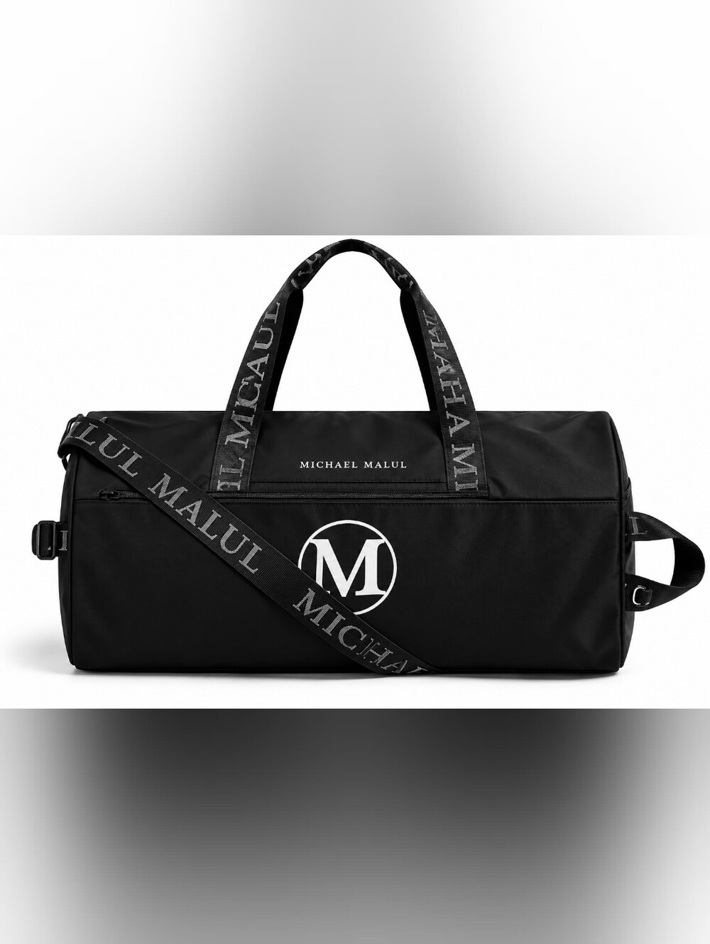 Michaele Malul Black Logo Duffel Bag Gym Bag